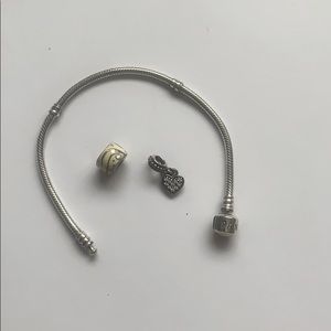 Pandora bracelet and charms